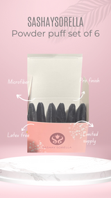POWDER PUFFS, POWDER PUFF SETS, BLACK POWDER PUFFS, VEGAN , CRUELTY FREE, DETROIT , INDIE BRAND, PUFFS, SETTING UNDER EYE PUFFS