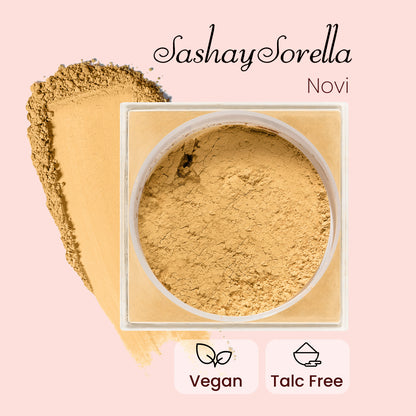 SORELLA SETTING TALC FREE POWDER, BAKING POWDER, BLUR POWDER, BRIGHTENING POWDER, INDIE BRAND, BLACK OWNED, BEAUTY , SETTING POWDER, AFFORDABLE POWDERS, HUDA SETTING POWDER, LAURA MERCIER SETTING POWDER, ONE SIZE SETTING POWDER